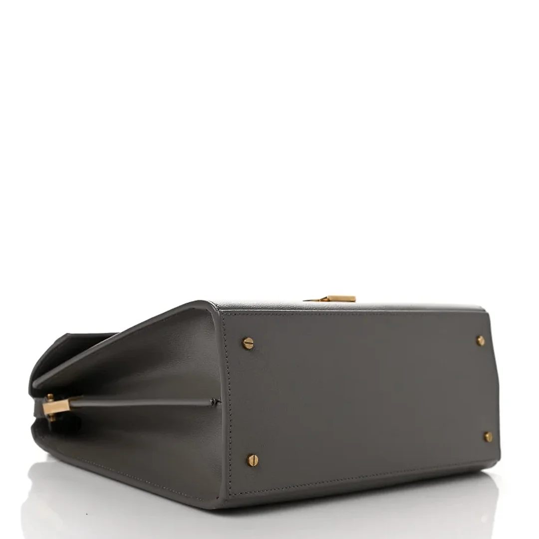 Y Cassandra Medium Top Handle in Box Y Leather and Suede