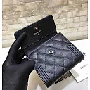 cc CO-CO Boy Flap Card Holder 11cm/4.3in Silver Hardware For Women Black