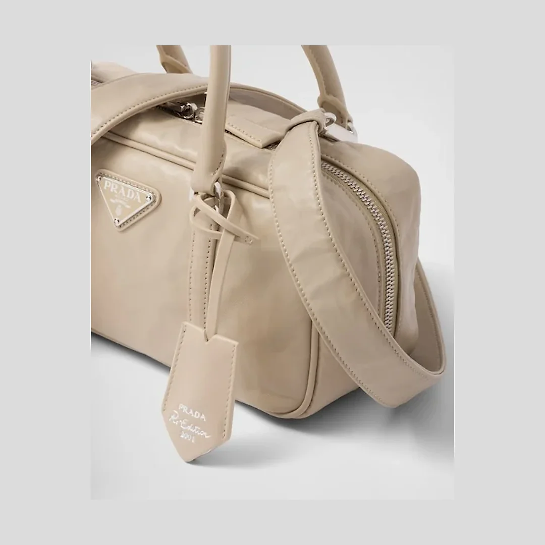 PP Small antique nappa leather top handle bag – Desert Beige