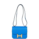 H Constance 18 Bleu Hydra Chevre Gold Hardware