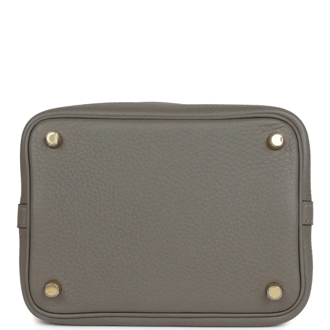 H Picotin Lock 18 Gris Meyer Clemence Gold Hardware