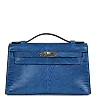 H Kelly Pochette Bleu Saphir Lizard Palladium Hardware