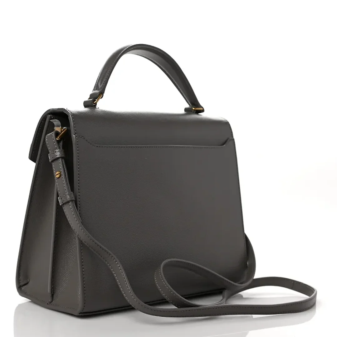 Y Cassandra Medium Top Handle in Box Y Leather and Suede