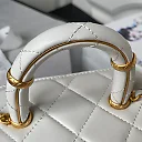 Cc Small Vanity Case White Lambskin & Gold-Tone Metal 12.5x15x8 cm Bag
