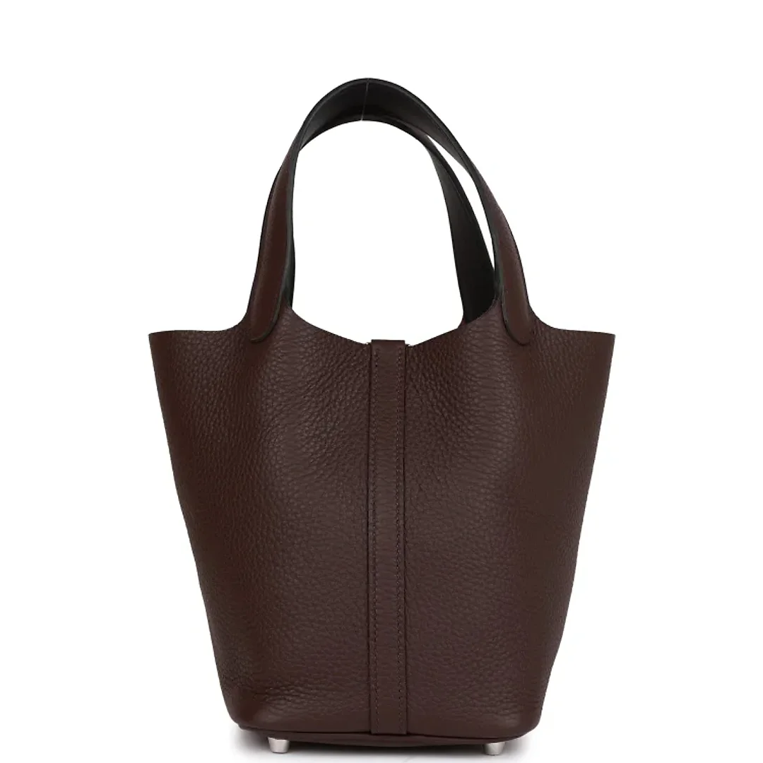 H Eclat Picotin Lock 18 Rouge Sellier Clemence Palladium Hardware