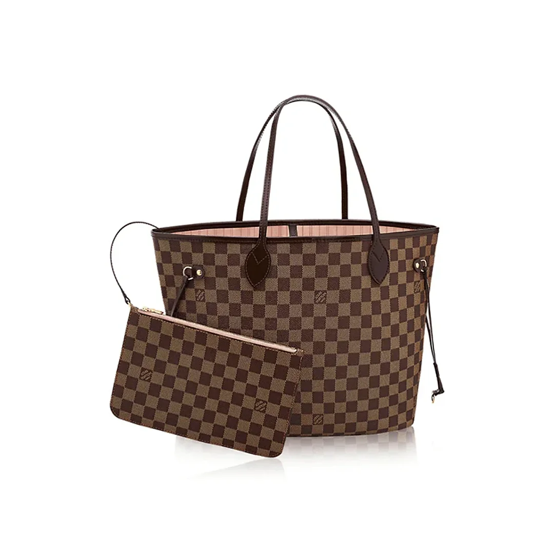 L N41603 Neverfull MM Shoulder Bag Damier Ebene Canvas