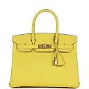 H Birkin 30 Lime Epsom Gold Hardware