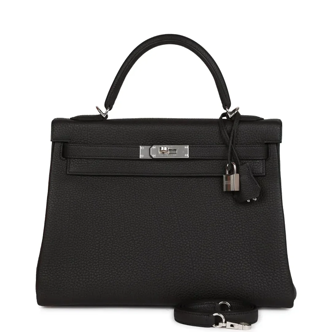 H Kelly Retourne 32cm Black Togo Palladium Hardware
