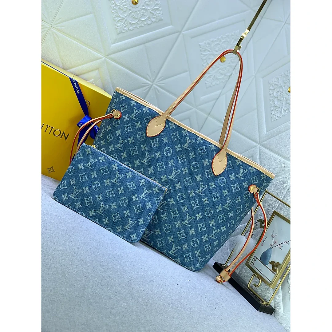 Louis neverfull denim new arrival size : 32*29*17 cm