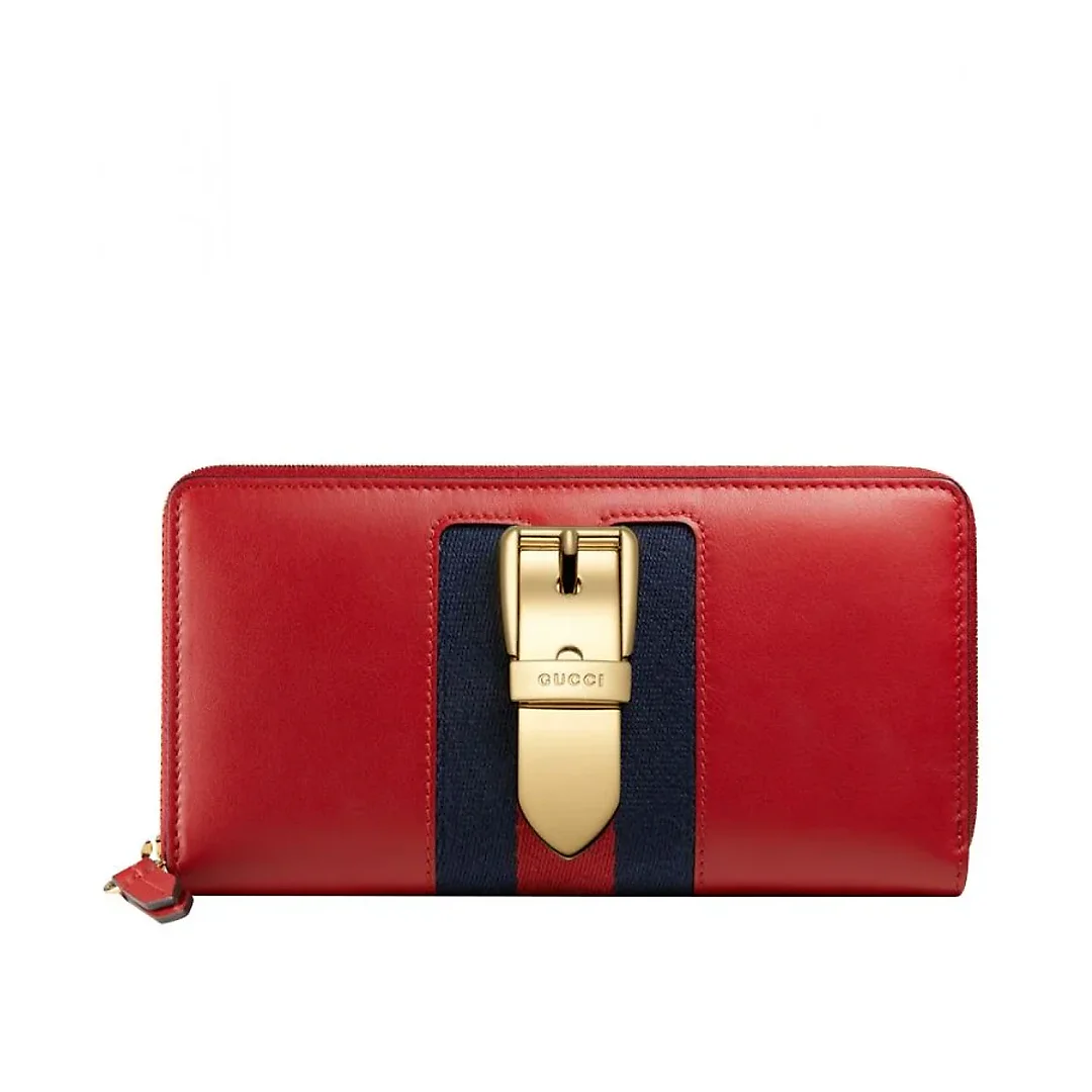 GG Sylvie leather zip around wallet 476083