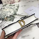 D White Calfskin Saddle Belt Bag