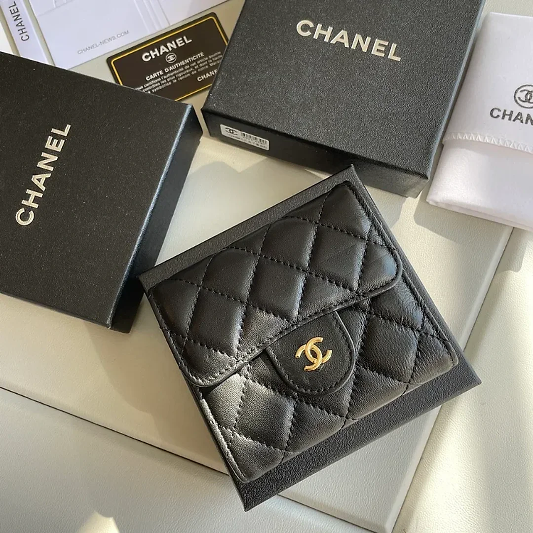 cc Small Classic Flap Wallet Black Bag For Women 10.5cm/4.1in AP0231 Y01295 C3906