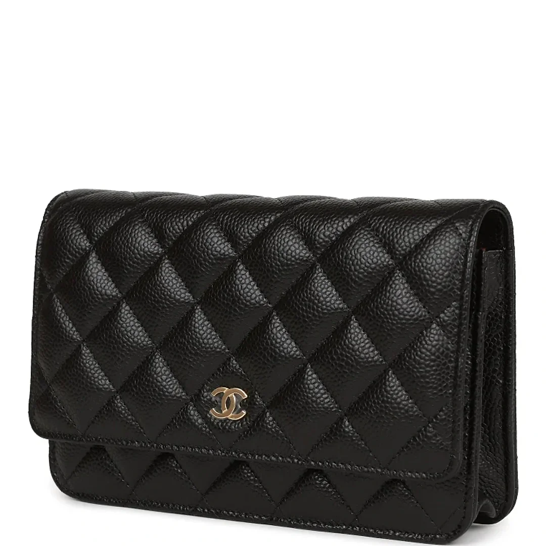 CC Wallet on Chain WOC Black Caviar Gold Hardware