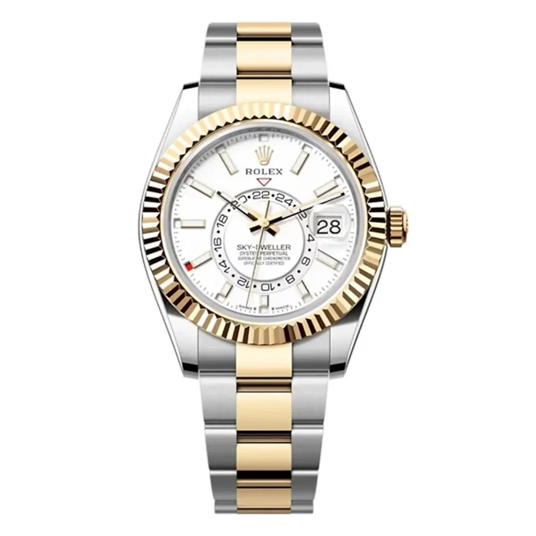2023 Release Rolex Sky-Dweller, Intense white dial, Oyster bracelet, Oystersteel and 18k yellow gold Watch 336933