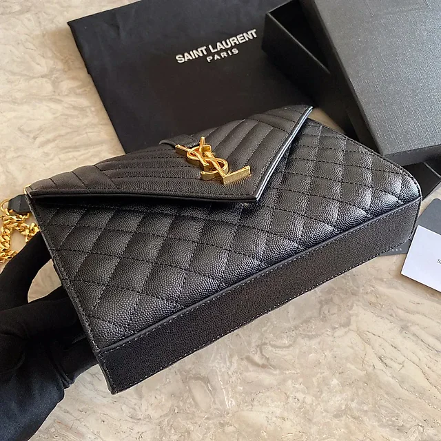Y Envelope Medium Bag In Mix Matelasse Grain De Poudre Embossed Leather