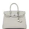 H Special Order (HSS) Birkin 30 Gris Perle Verso Chevre Brushed Palladium Hardware