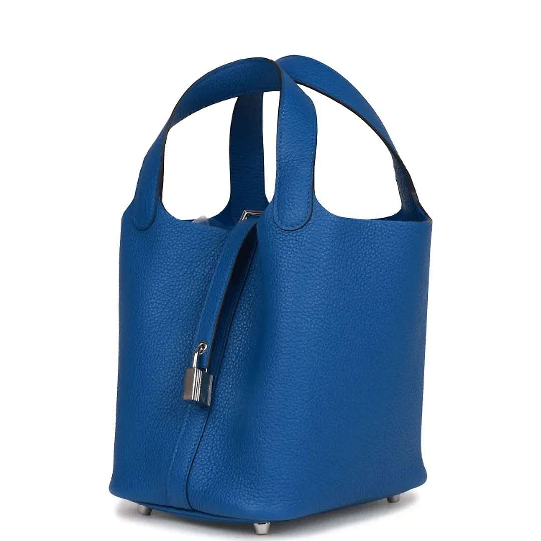 H Picotin Lock 18 Bleu France Clemence Palladium Hardware