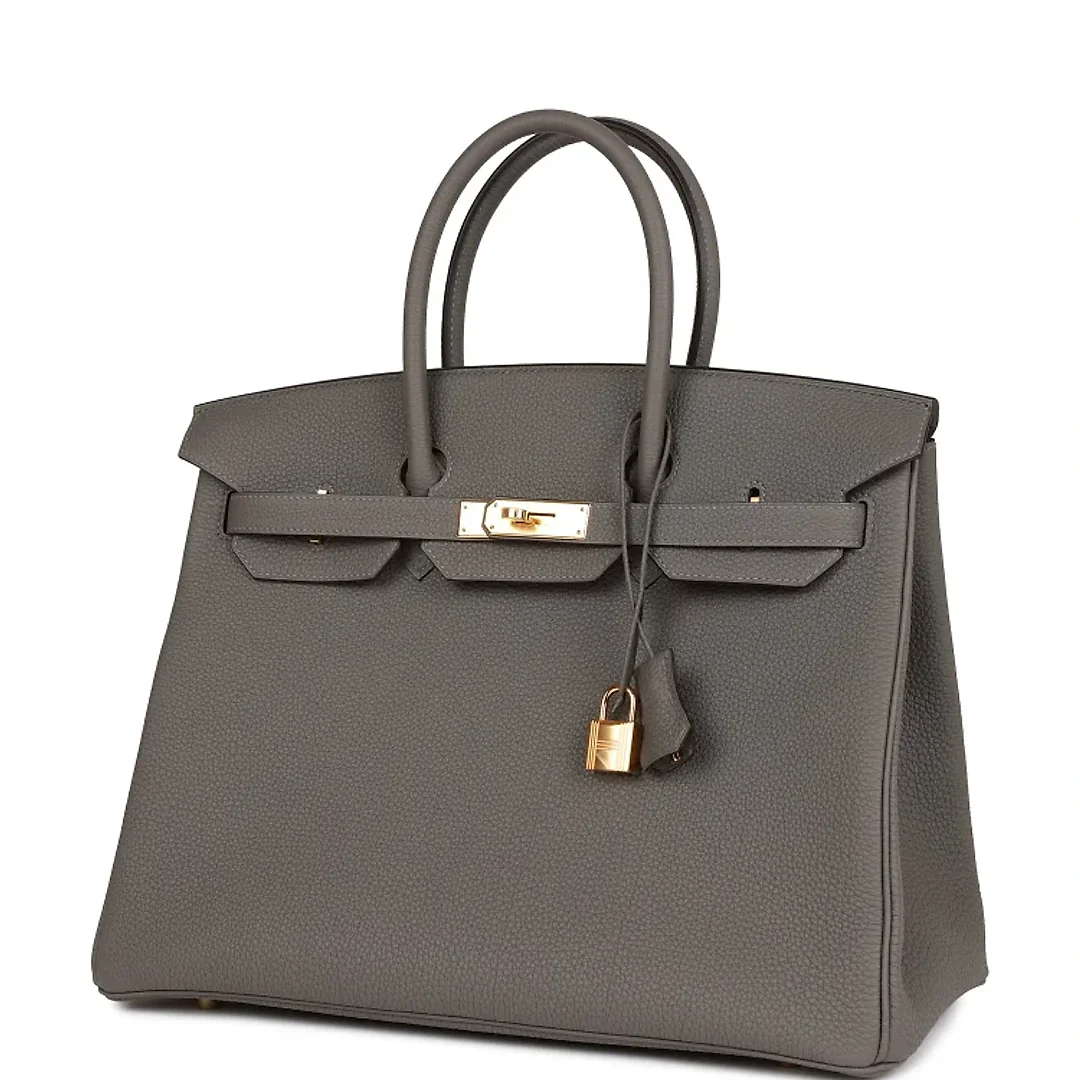 H Birkin 35 Gris Meyer Togo Gold Hardware