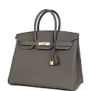 H Birkin 35 Gris Meyer Togo Gold Hardware