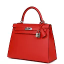 H Kelly Sellier 25 Rouge de Coeur Verso Epsom Palladium Hardware