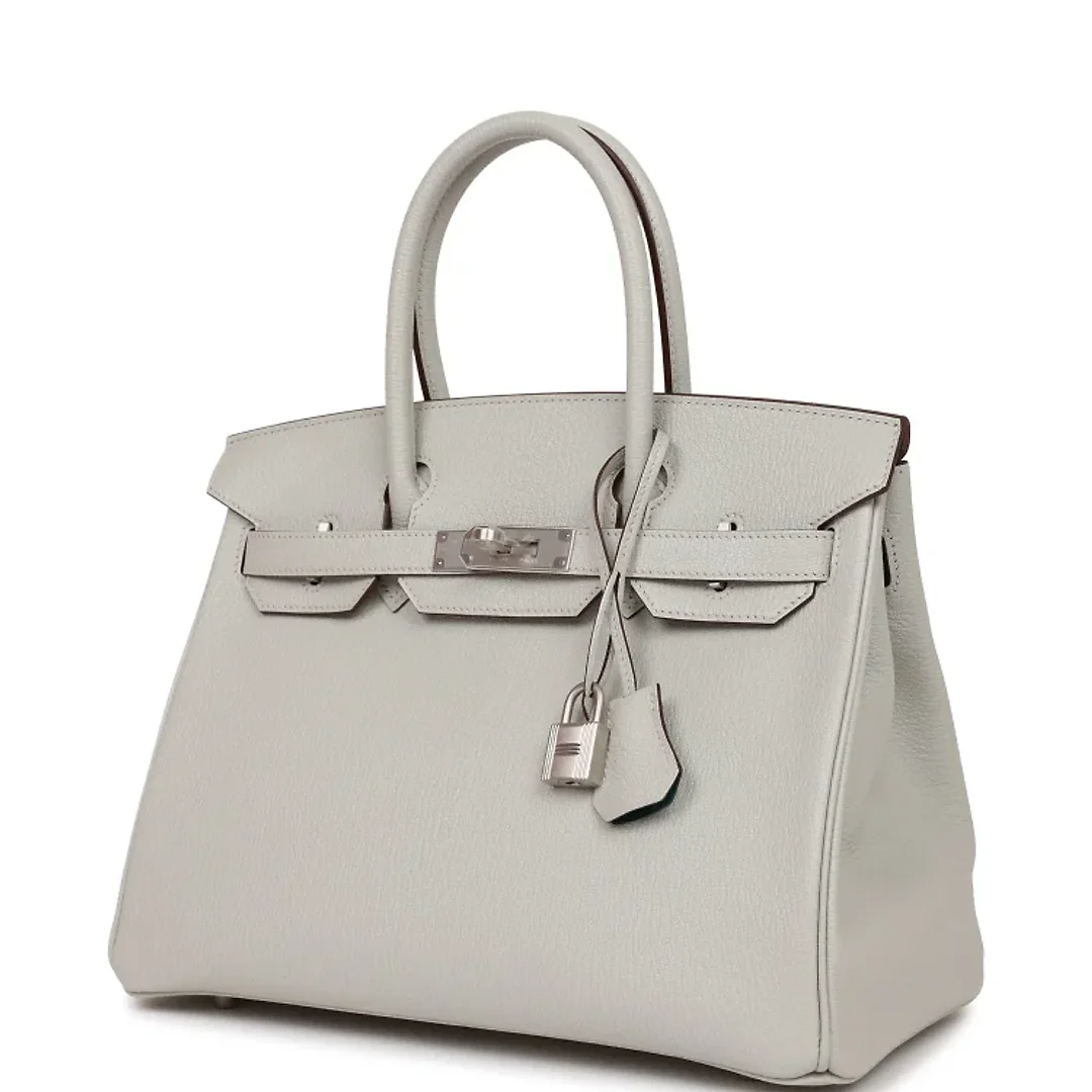 H Special Order (HSS) Birkin 30 Gris Perle Verso Chevre Brushed Palladium Hardware