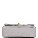 CC Pearl Crush Mini Rectangular Flap Bag Light Grey Lambskin Antique Gold Hardware