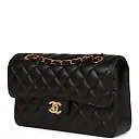 CC Small Classic Double Flap Black Caviar Gold Hardware