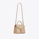 Y Cassandra Medium Top Handle in Grain de Poudre Embossed Leather