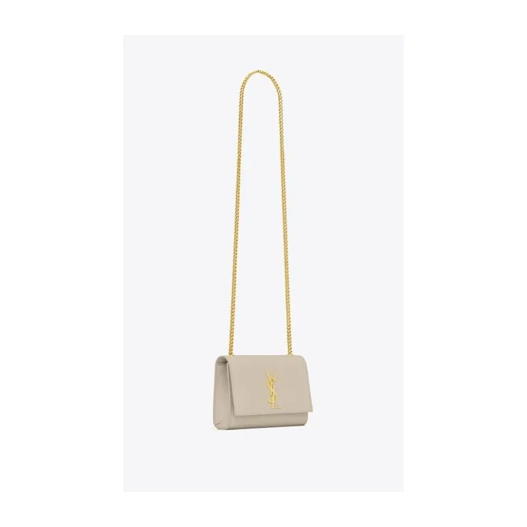 Y Kate Small Chain Bag in Grain de Poudre Embossed Leather
