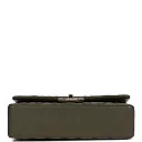 CC Medium Classic Double Flap Bag Olive Calfskin Light Gold Hardware