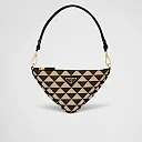PP Embroidered fabric mini-bag – Black/Beige