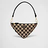 PP Embroidered fabric mini-bag – Black/Beige