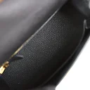H Kelly Sellier 25 Black Ostrich Gold Hardware