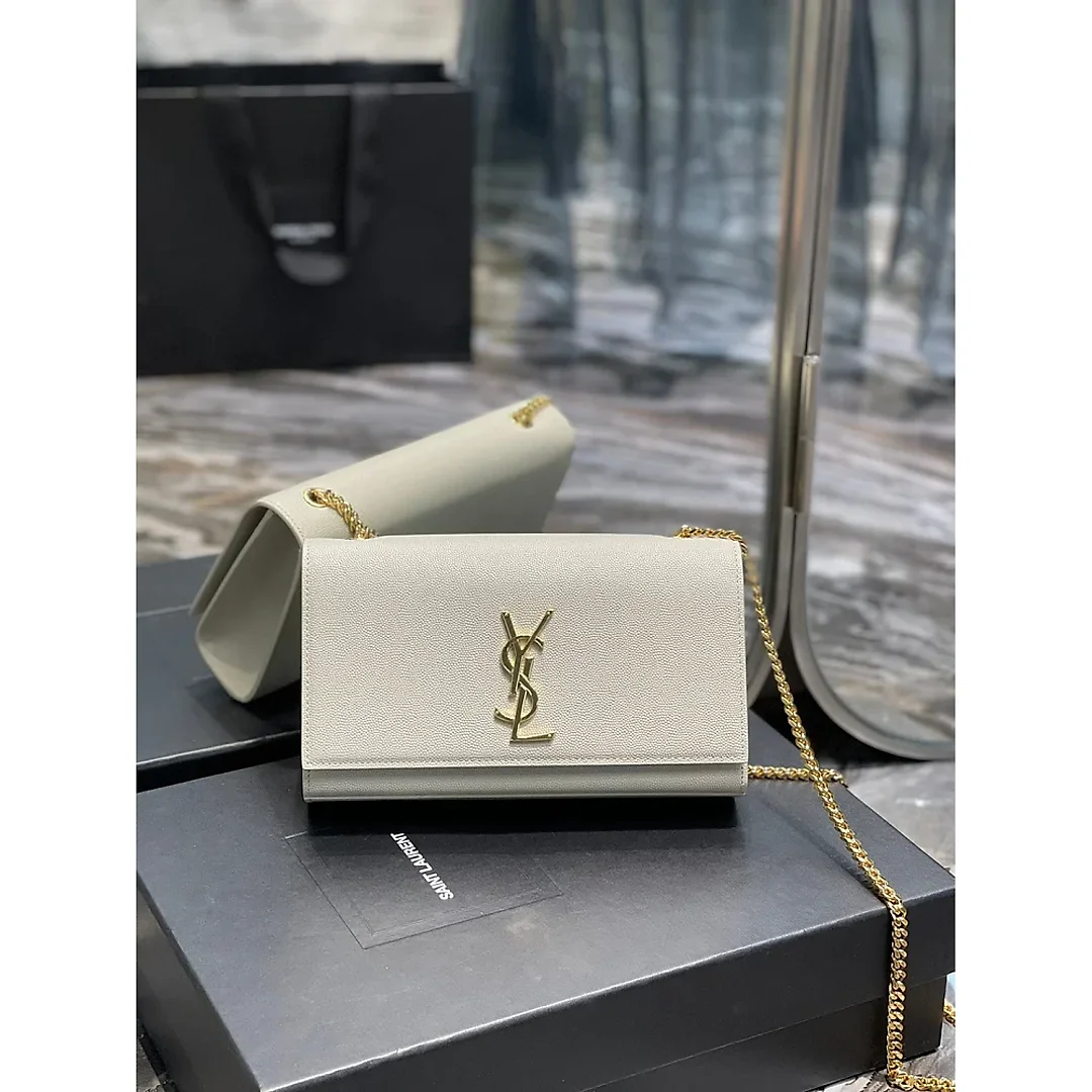 Y Kate Medium In Grain Poudre embossed Leather Bag 2 colours