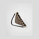 PP Embroidered fabric mini-bag – Black/Beige