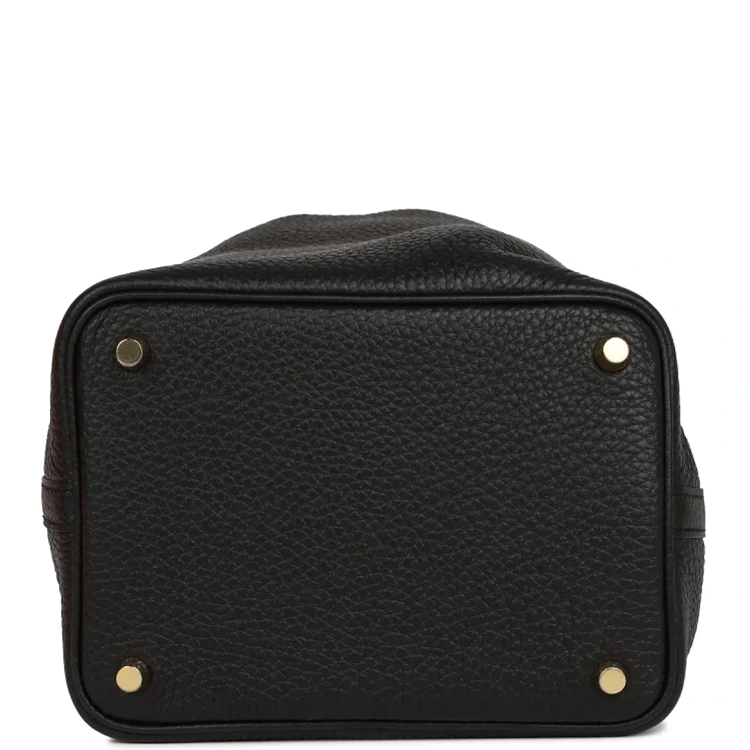 H Picotin Lock 18 Black Clemence Gold Hardware