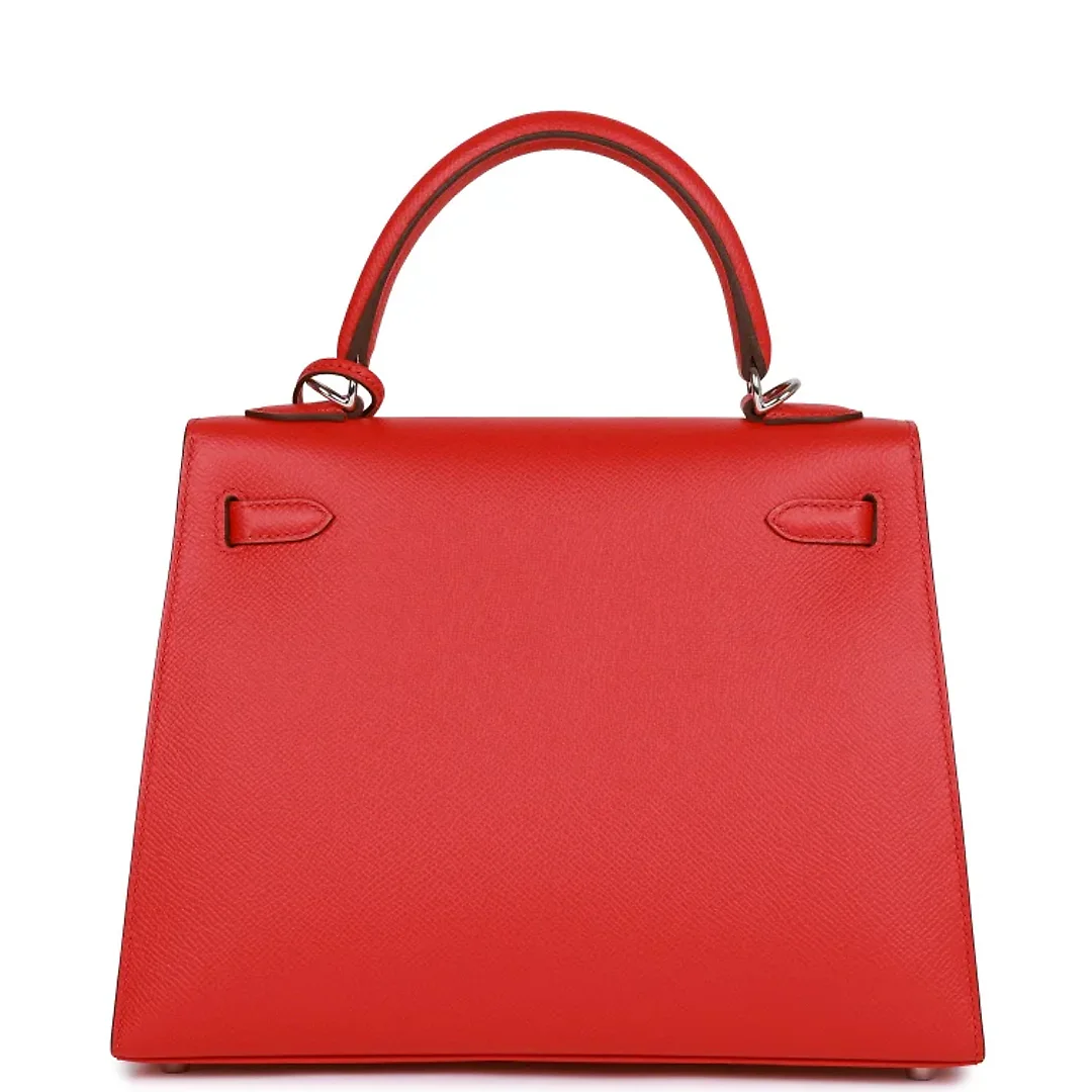 H Kelly Sellier 25 Rouge de Coeur Verso Epsom Palladium Hardware