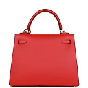 H Kelly Sellier 25 Rouge de Coeur Verso Epsom Palladium Hardware