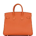 H Birkin 25 Orange Togo Palladium Hardware