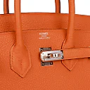 H Birkin 25 Orange Togo Palladium Hardware