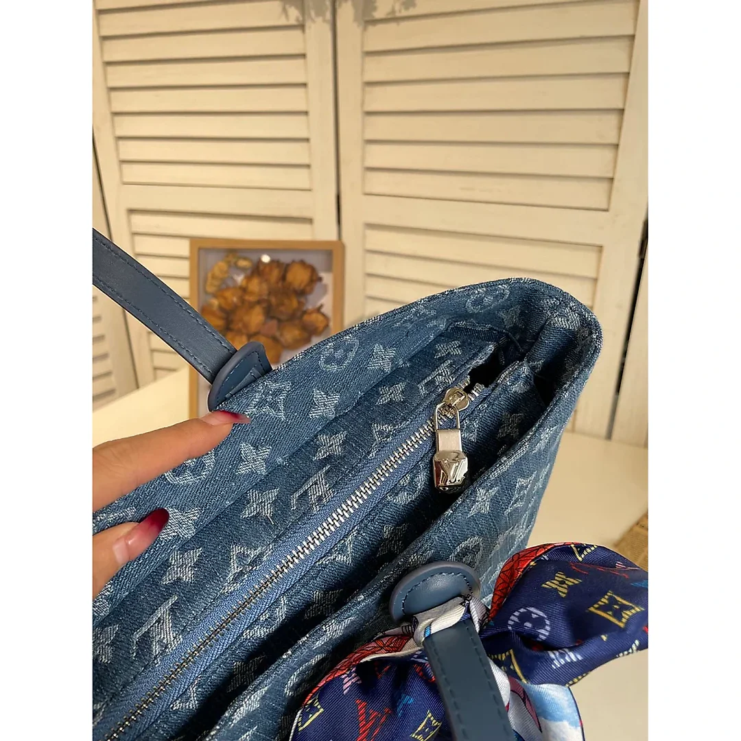 Louis new arrival denim neverfull bag size: 46*28*15 cm