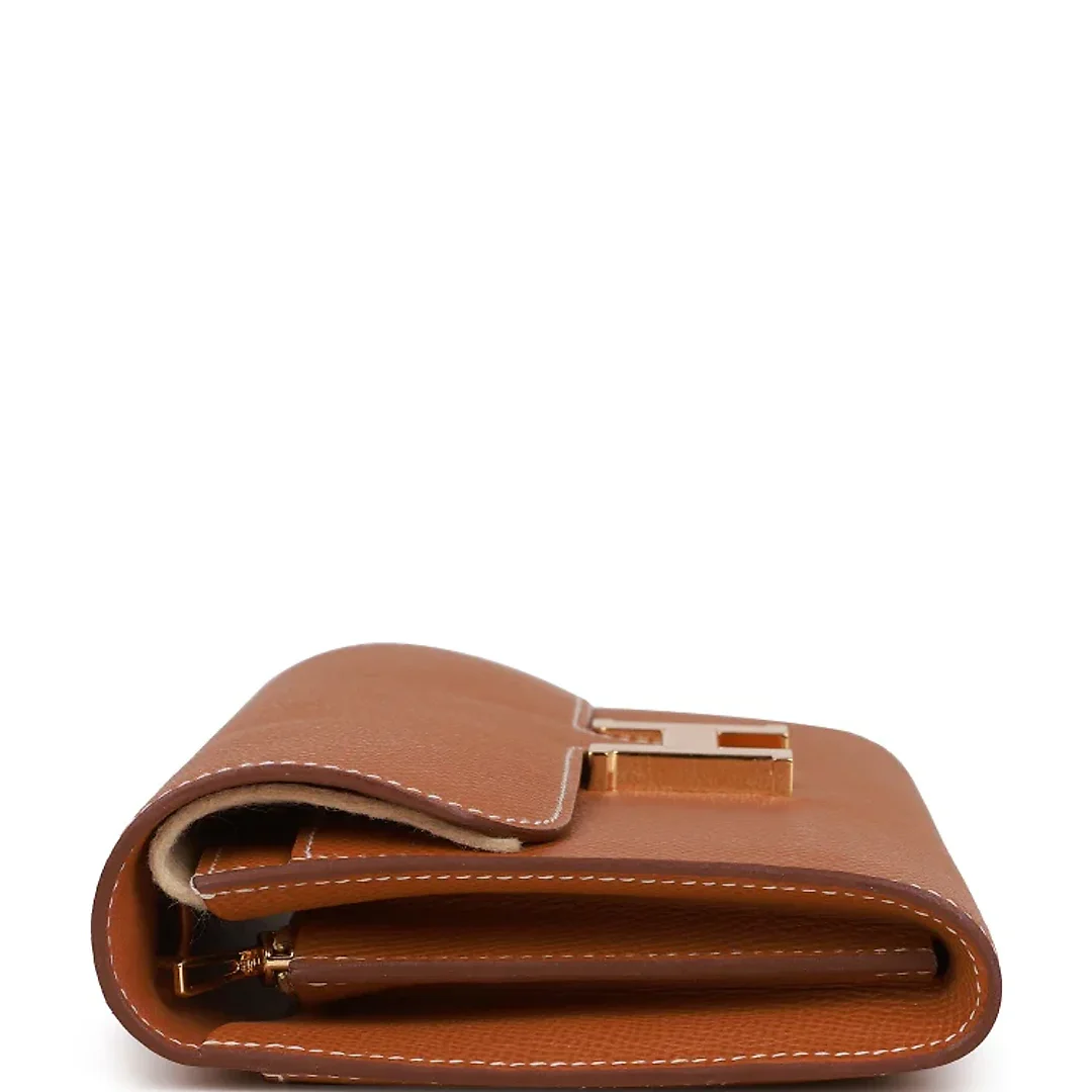 H Constance Wallet To Go Gold Epsom Gold Hardware