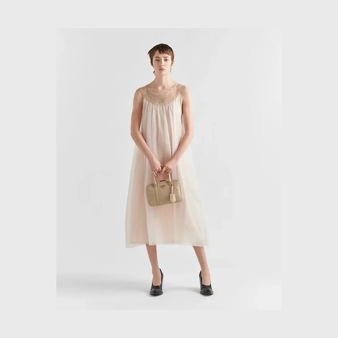 PP Medium antique nappa leather top handle bag – Desert Beige