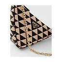 PP Embroidered fabric mini-bag – Black/Beige