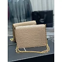 Y Cassandra Medium Chain Bag Dark Beige In Grain De Poudre Embossed