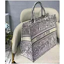 CD Unisex CD Large CD Book Tote Gray Toile De Jouy Embroidery