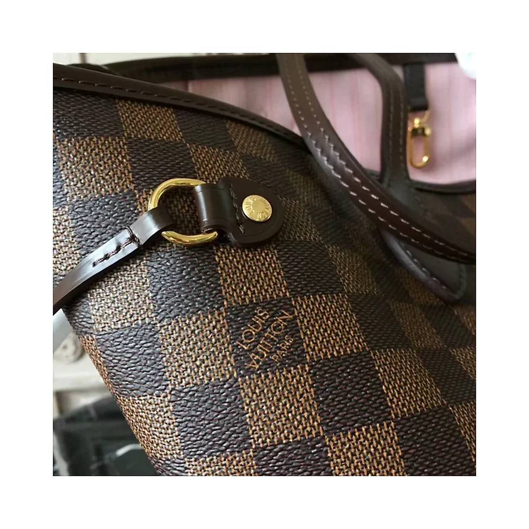 L N41603 Neverfull MM Shoulder Bag Damier Ebene Canvas
