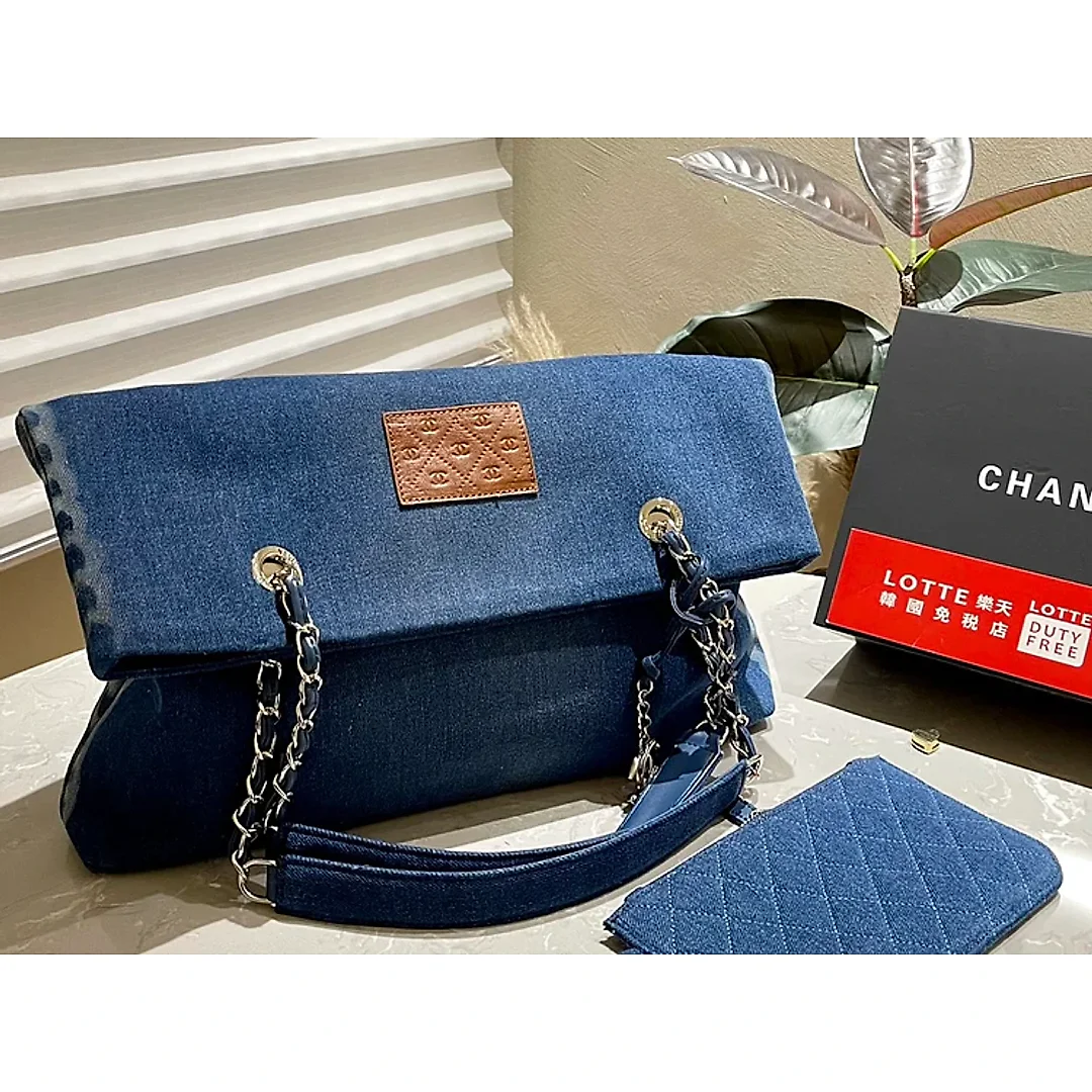 CC new arrival denim tote bag size: 30*40 cm