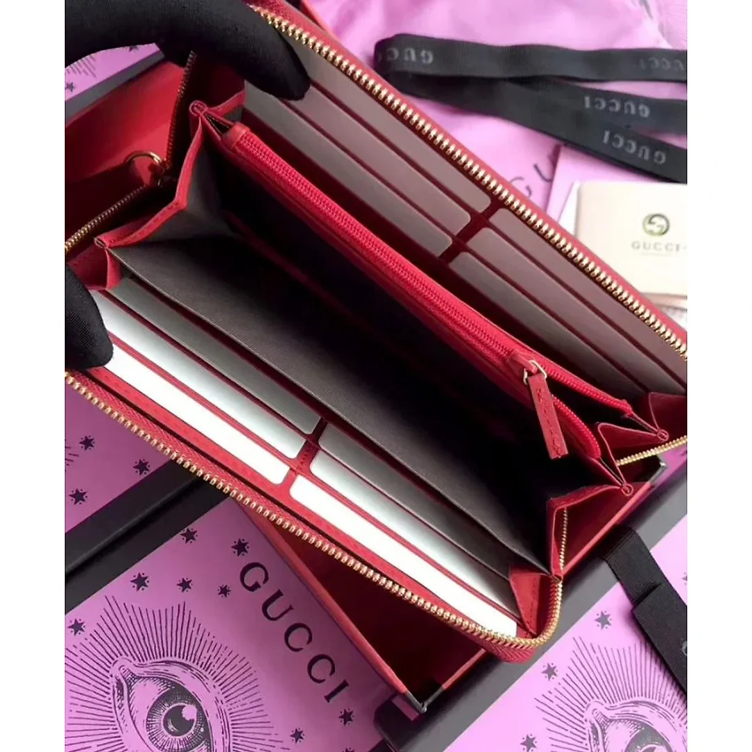 GG Sylvie leather zip around wallet 476083