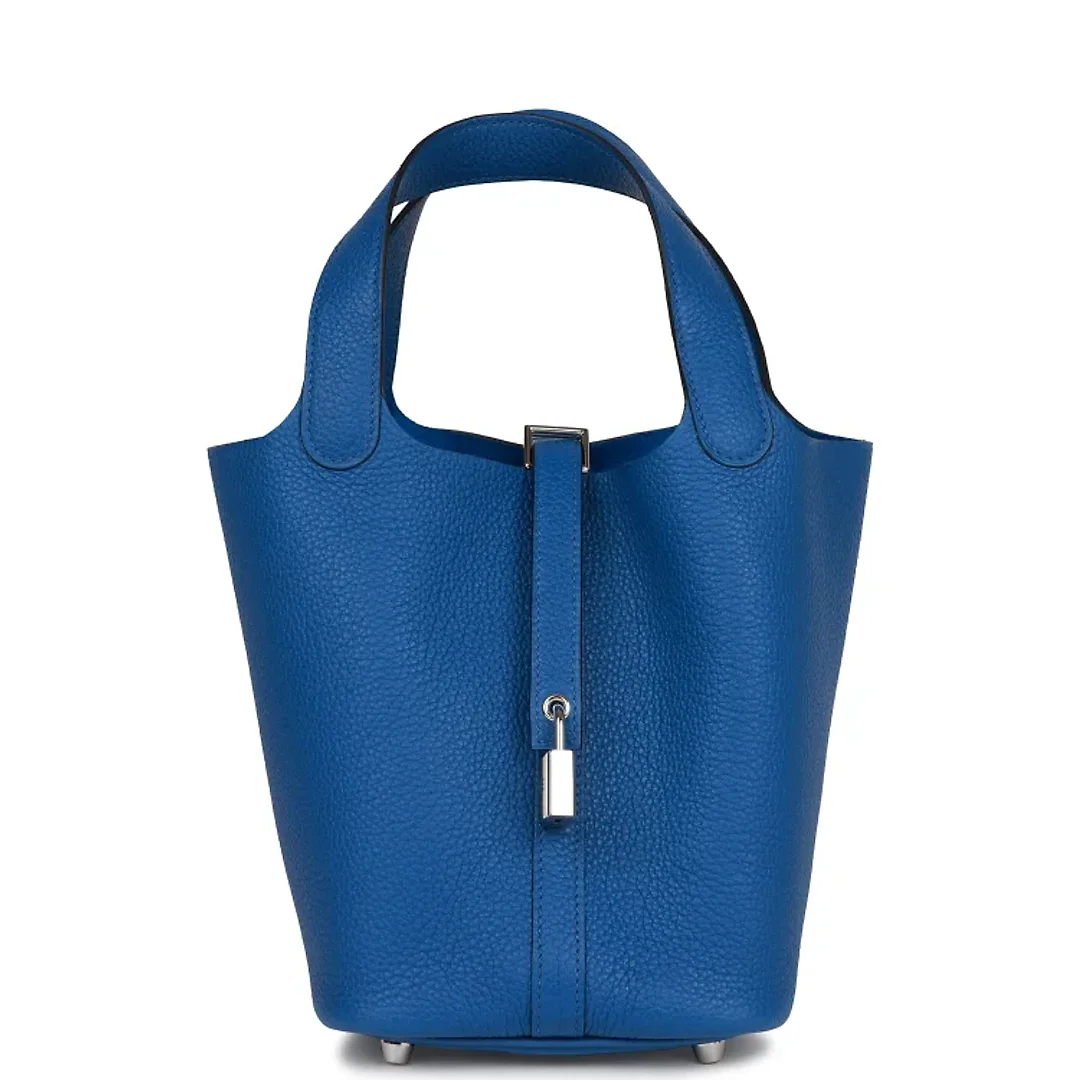 H Picotin Lock 18 Bleu France Clemence Palladium Hardware
